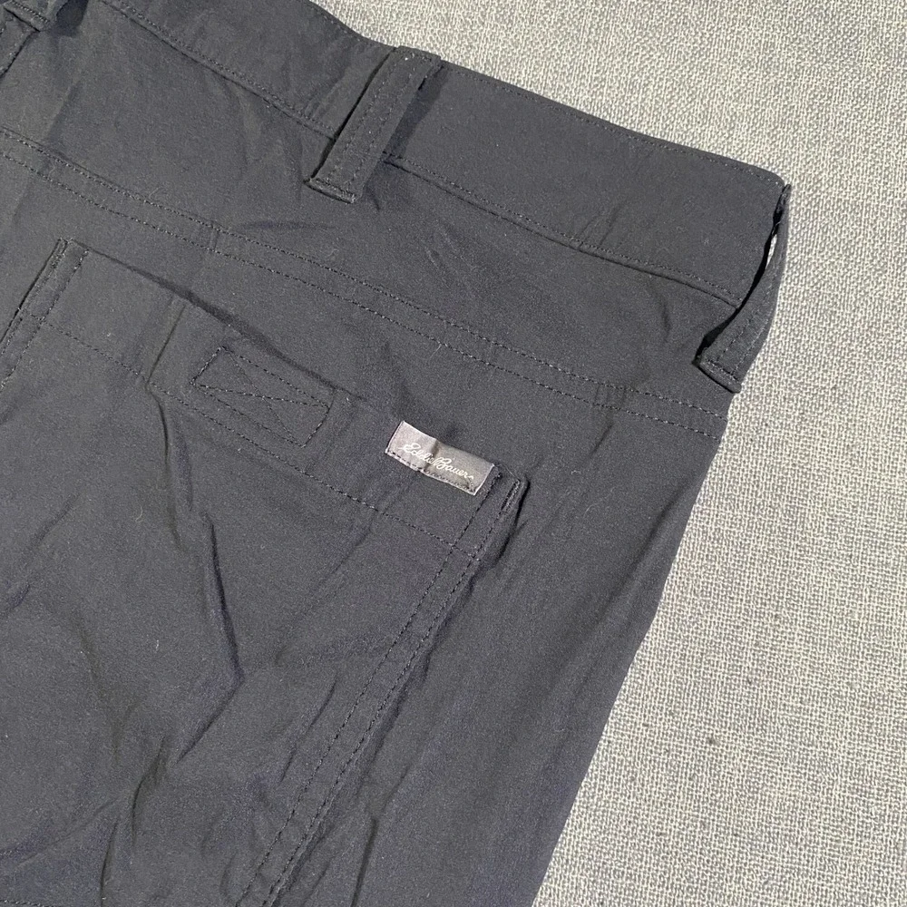 Eddie Bauer Mens 38x32 Black Hiking Ranier Pants Outdoor Nylon Spandex Blend